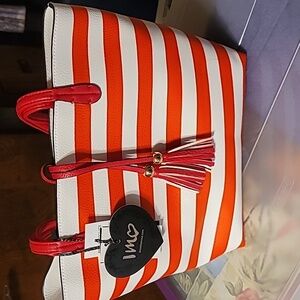 Red and white handbag imoshionusa.com NWT